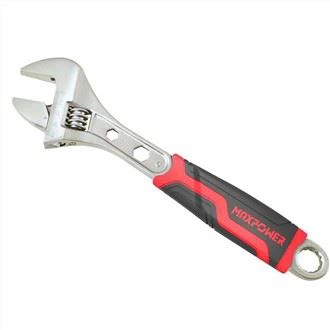 Wide Opening Plastic Grip Adjustable Wrench