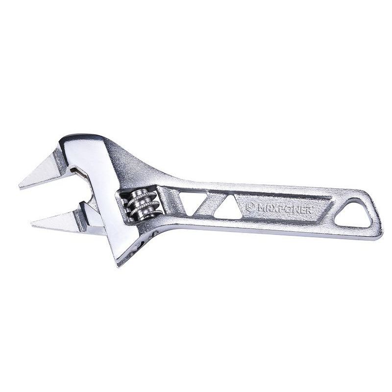 Stubby Ultra Thin Wide Opening Adjustable Wrench with Jaws