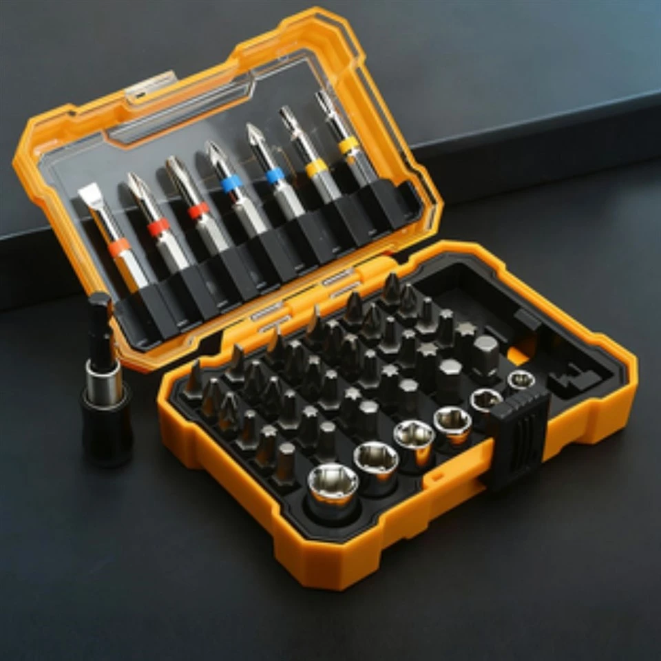 50pcs Set Rainbow Batch Head Sleeve Magic Box Screwdriver 6.3mm Strong Magnetic Batch Head Screwdriver Head Household Tool Set