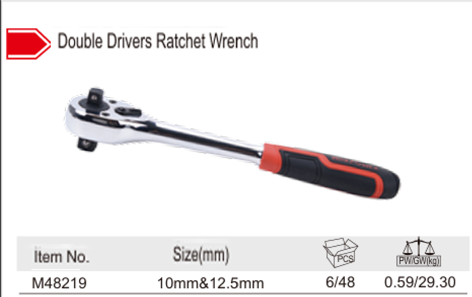 Double Drivers Ratchet Wrench