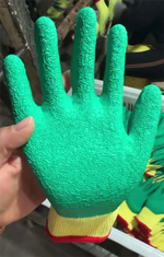 LATEX COATED COTTON / PE GLOVES