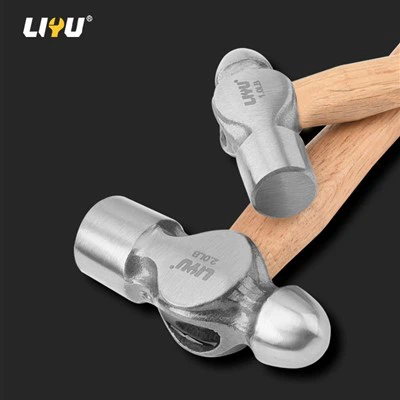 Round Head Hammer Wooden Hammer Installation Hammer Woodworking Fitter Hammer Iron Domestic Hammer 1LB
