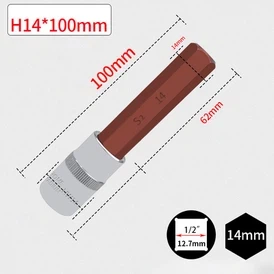 SOCKET BIT HEX 1/2" 14MM L100MM