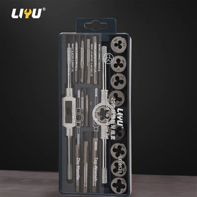 Taps And Dies Set 20-piece Manual Tapping Wrench, Dies And Wipers Tapping Tool Thread Screws