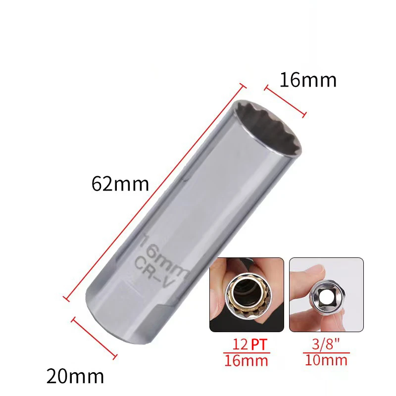 Spark Plug Socket 3/8"*16*63 -12pt