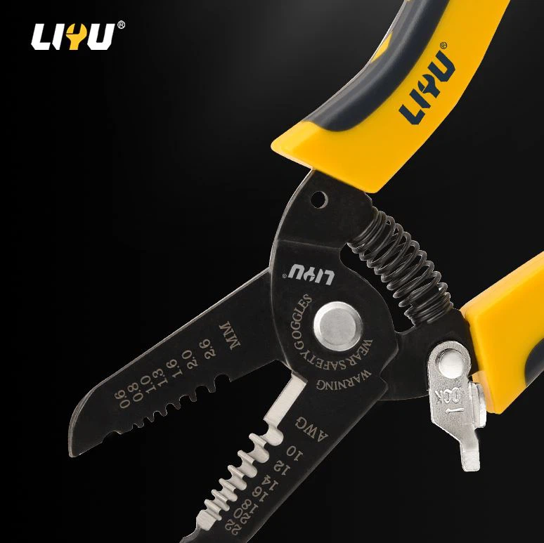 Wire Stripping Pliers Electrical Pliers Wire Pulling Pliers 7th Gear Blade 0.6-2.6mm Multi-functional Wire Pulling Pliers Wire Cutting Pliers Wire Pressing Pliers